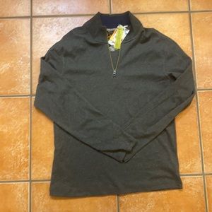 New Robert Graham Hunts 1/4 Zip Pullover Charcoal Medium